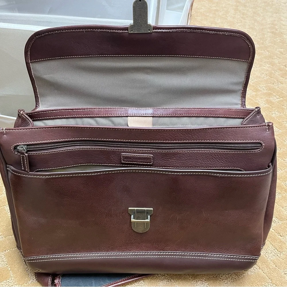 Johnston & Murphy Brown Leather Briefcase for Men